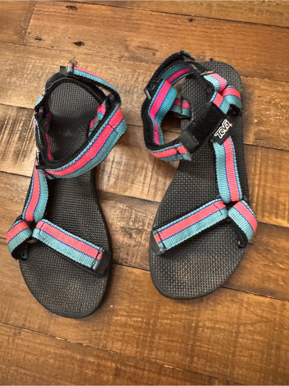 TEVA Strappy Sandals in Teal & Pink